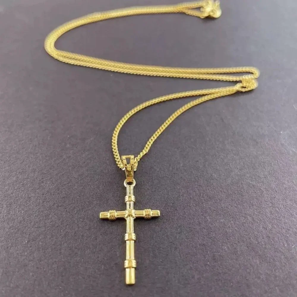 Fashion Gold Color Necklace Religious Faith Cross Pendant Necklace Women… - Picture 4 of 6